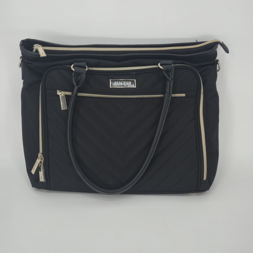 Kenneth Cole Reaction Chelsea Black 15" Laptop Tote Bag Work Travel No Shoulder